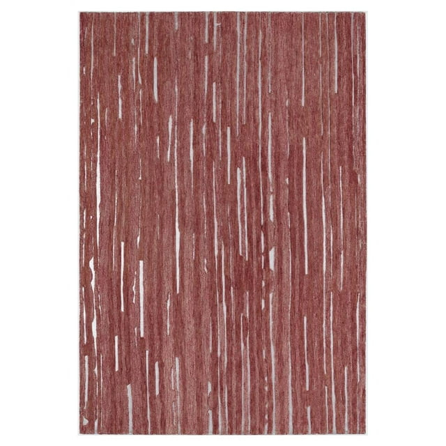 Addison Rugs Addison Dazzle Modern Hand Spun Wool and Metallic Area Rug Sangria 5'X7'6" 5' x 8'