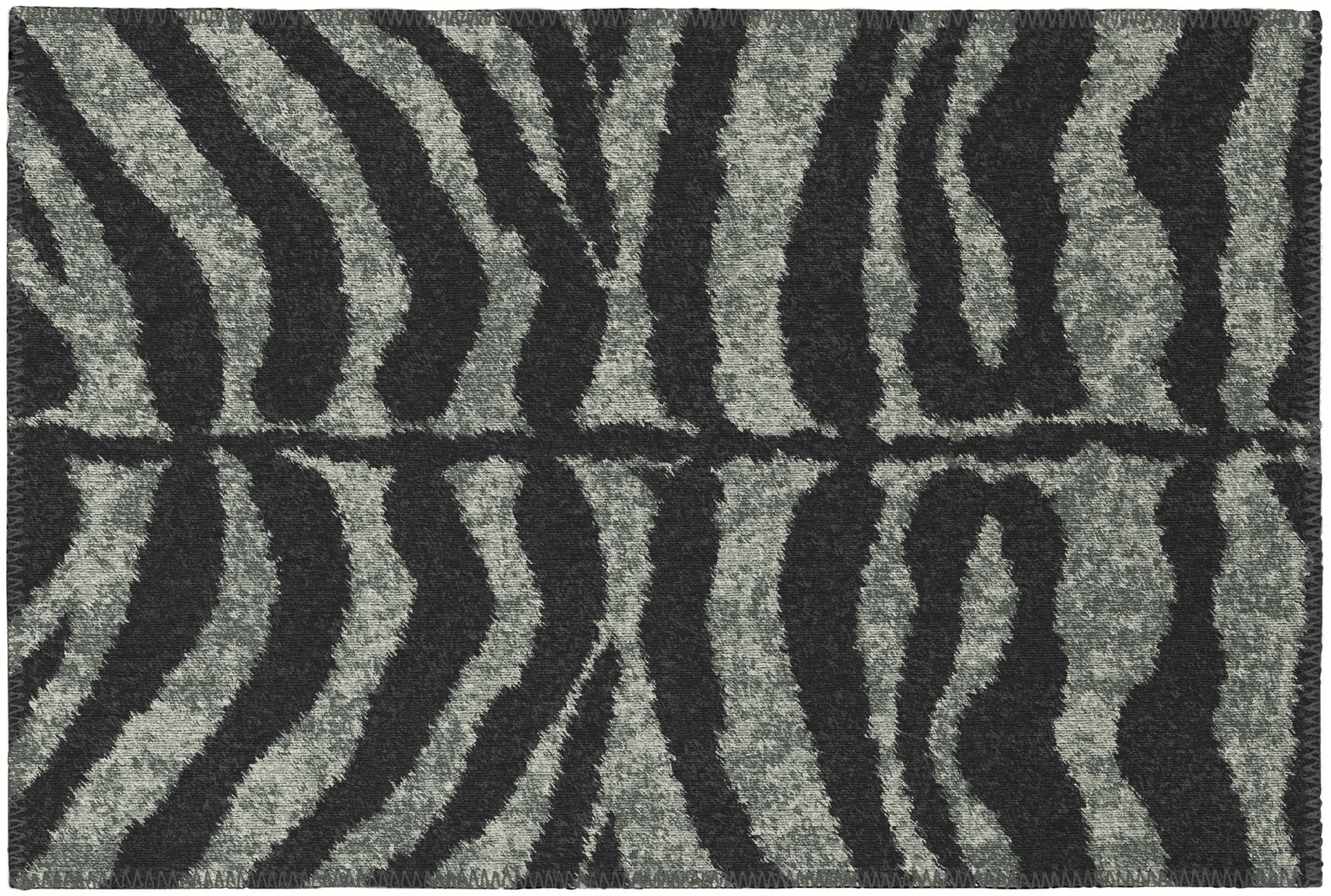 Addison Rugs Addison Indoor/ Outdoor Safari Zebra Animal Print Washable Area Rug 1'8" x 2'6" - Shadow