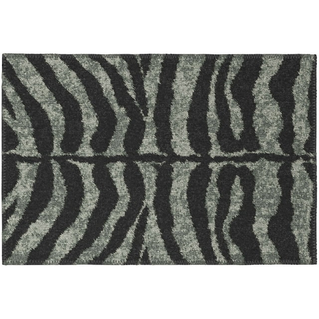 Addison Rugs Addison Indoor/ Outdoor Safari Zebra Animal Print Washable Area Rug 1'8" x 2'6" - Shadow