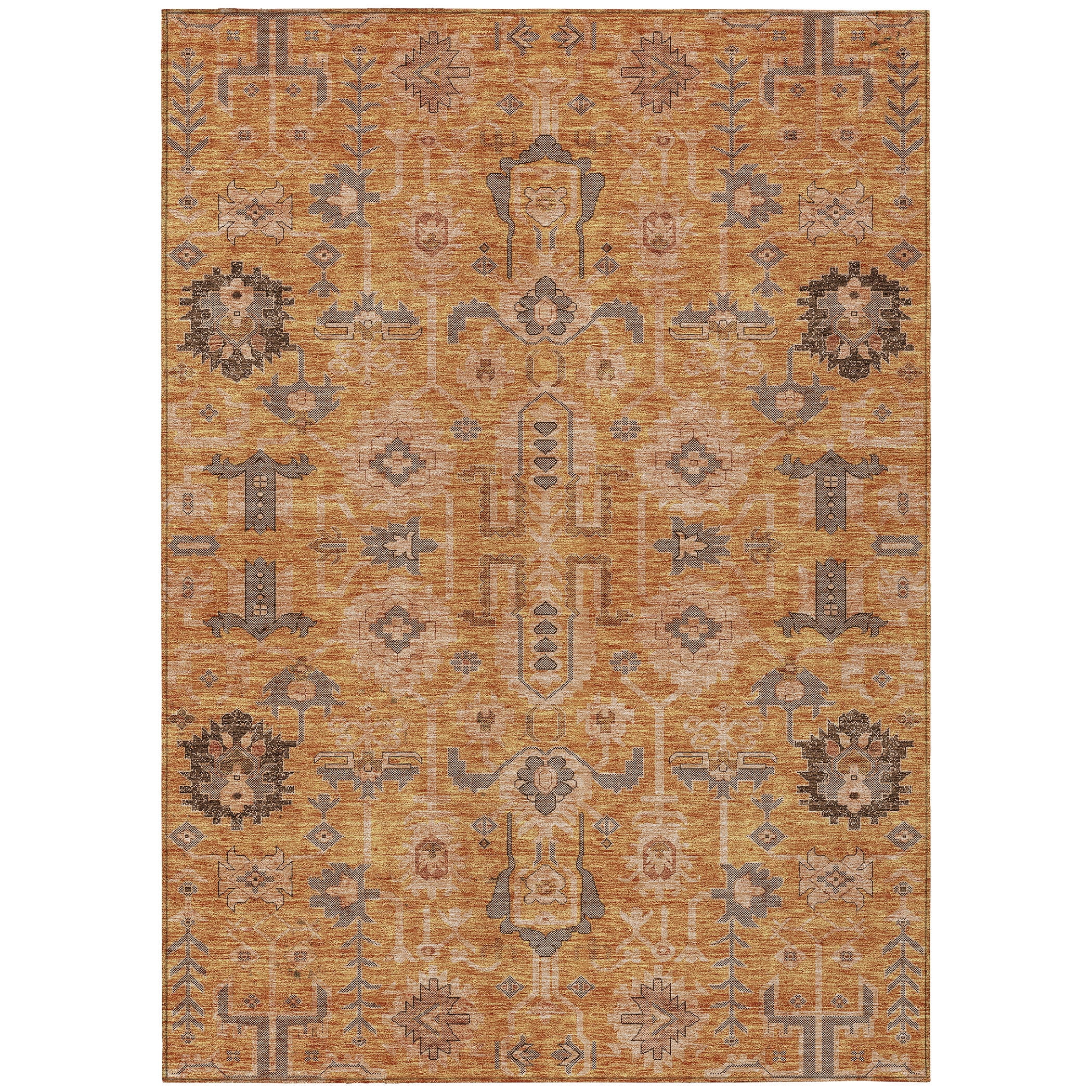 Addison Rugs Chantille Indoor/Outdoor Traditional Oriental Terracotta Washable Rectangle Rug, 3' x 5'