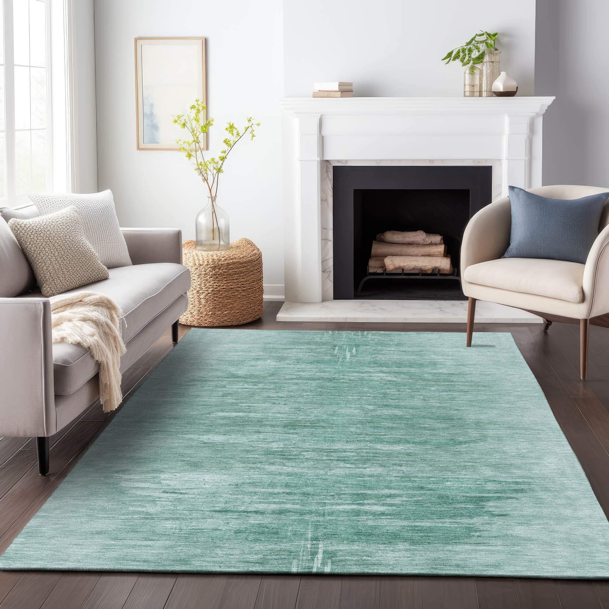 Addison Rugs Chantille ACN806 Aqua 2'6" x 3'10" Indoor/Outdoor, Machine Washable, Easy Clean, Non Shedding, Bedroom, Living Room, Dining Room, Kitchen, Patio Rug