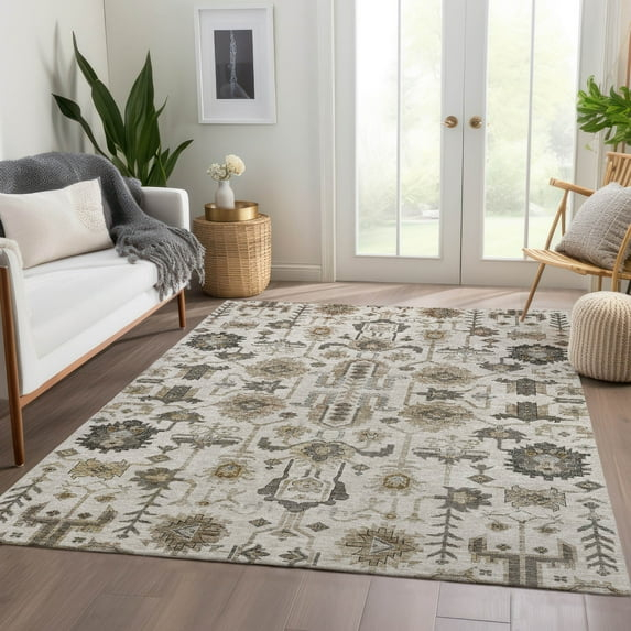 Addison Rugs Chantille Indoor/Outdoor Traditional Oriental Ivory Washable Rectangle Rug, 2'6" x 3'10"
