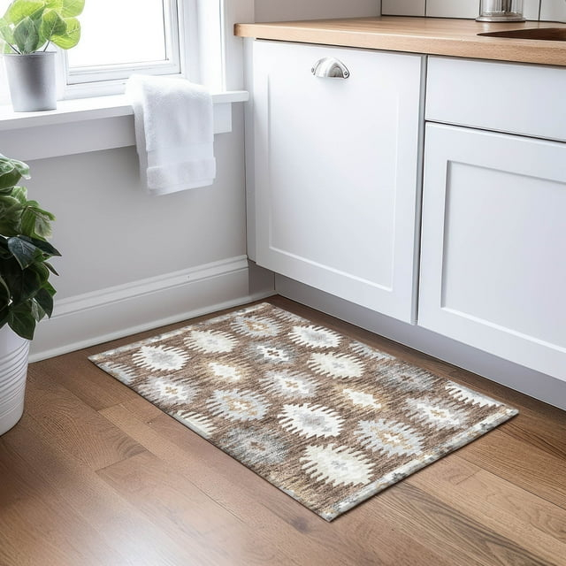 Addison Rugs Chantille Indoor/Outdoor Transitional Southwest Brown Washable Rectangle Rug, 1'8" x 2'6"