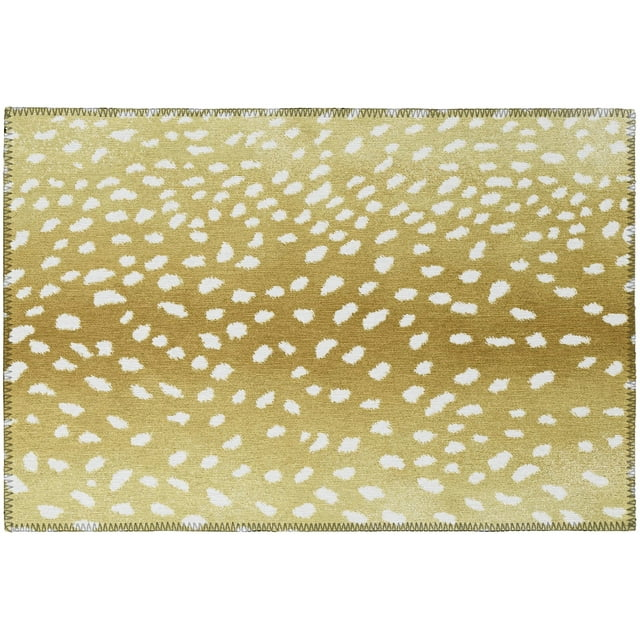 Addison Rugs Indoor/ Outdoor Addison Safari Gazelle Animal Print Washable Area Rug 1'8" x 2'6" - Gilded