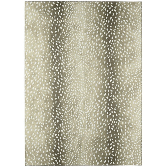 Addison Rugs Indoor/ Outdoor Addison Safari Gazelle Animal Print Washable Area Rug 10' x 14' - Fawn