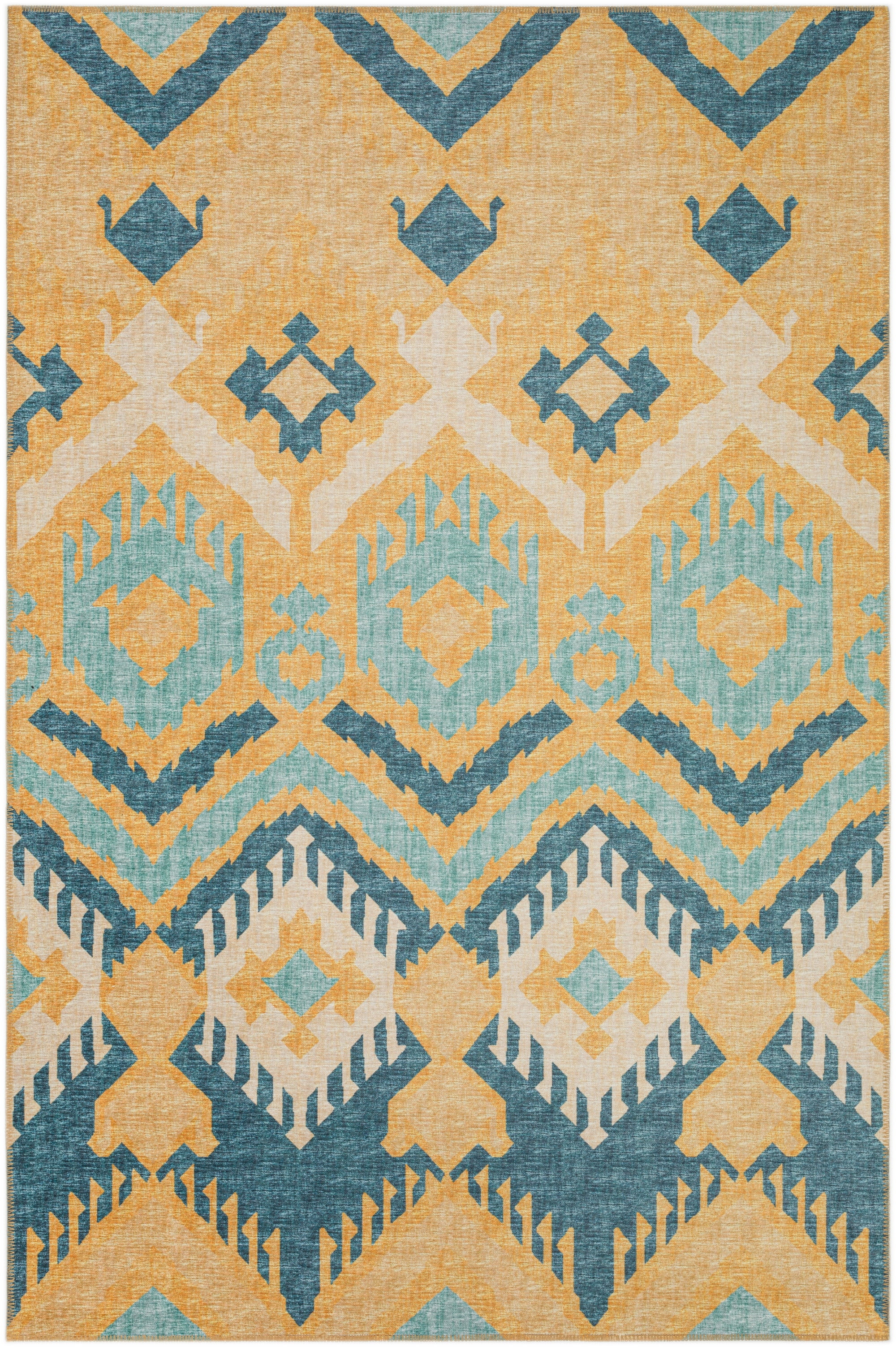 Addison Rugs Indoor/ Outdoor Addison Yuma Southwest Ikat Washable Area Rug 5' x 7'6" - Yellow