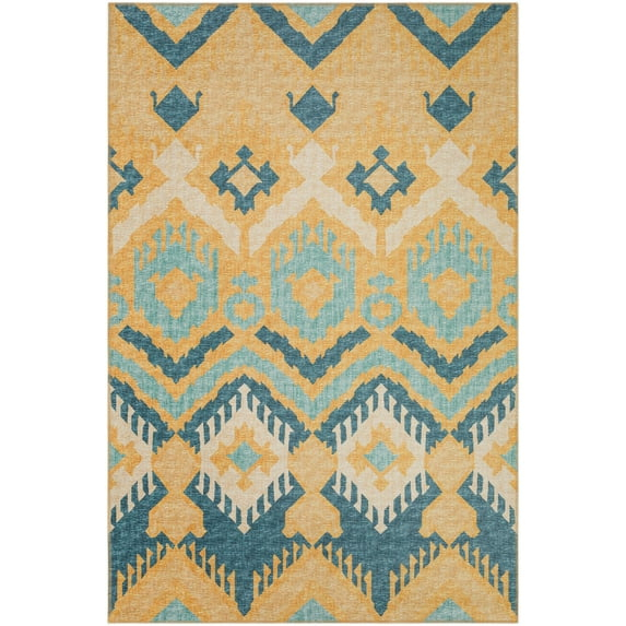 Addison Rugs Indoor/ Outdoor Addison Yuma Southwest Ikat Washable Area Rug 5' x 7'6" - Yellow