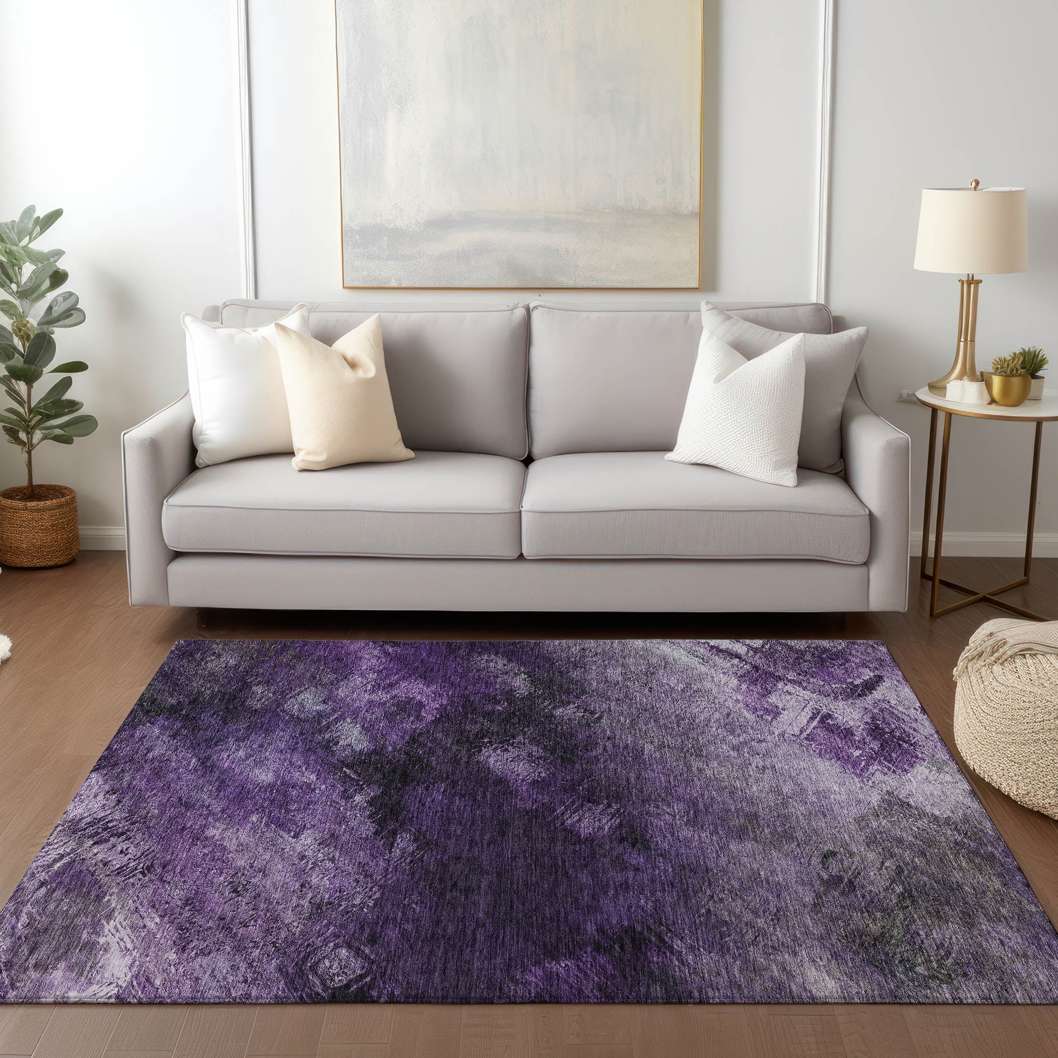 Addison Rugs Chantille Indoor/Outdoor Transitional Modern Purple Washable Rectangle Rug, 3' x 5'