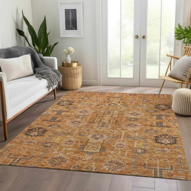 Addison Rugs Chantille Indoor/Outdoor Traditional Oriental Terracotta Washable Rectangle Rug, 3' x 5'