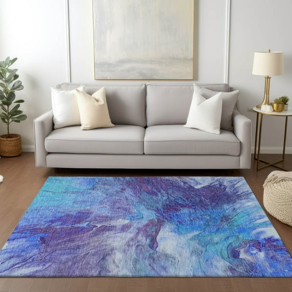 Addison Rugs Chantille Indoor/Outdoor Transitional Modern Blue Washable Rectangle Rug, 3' x 5'
