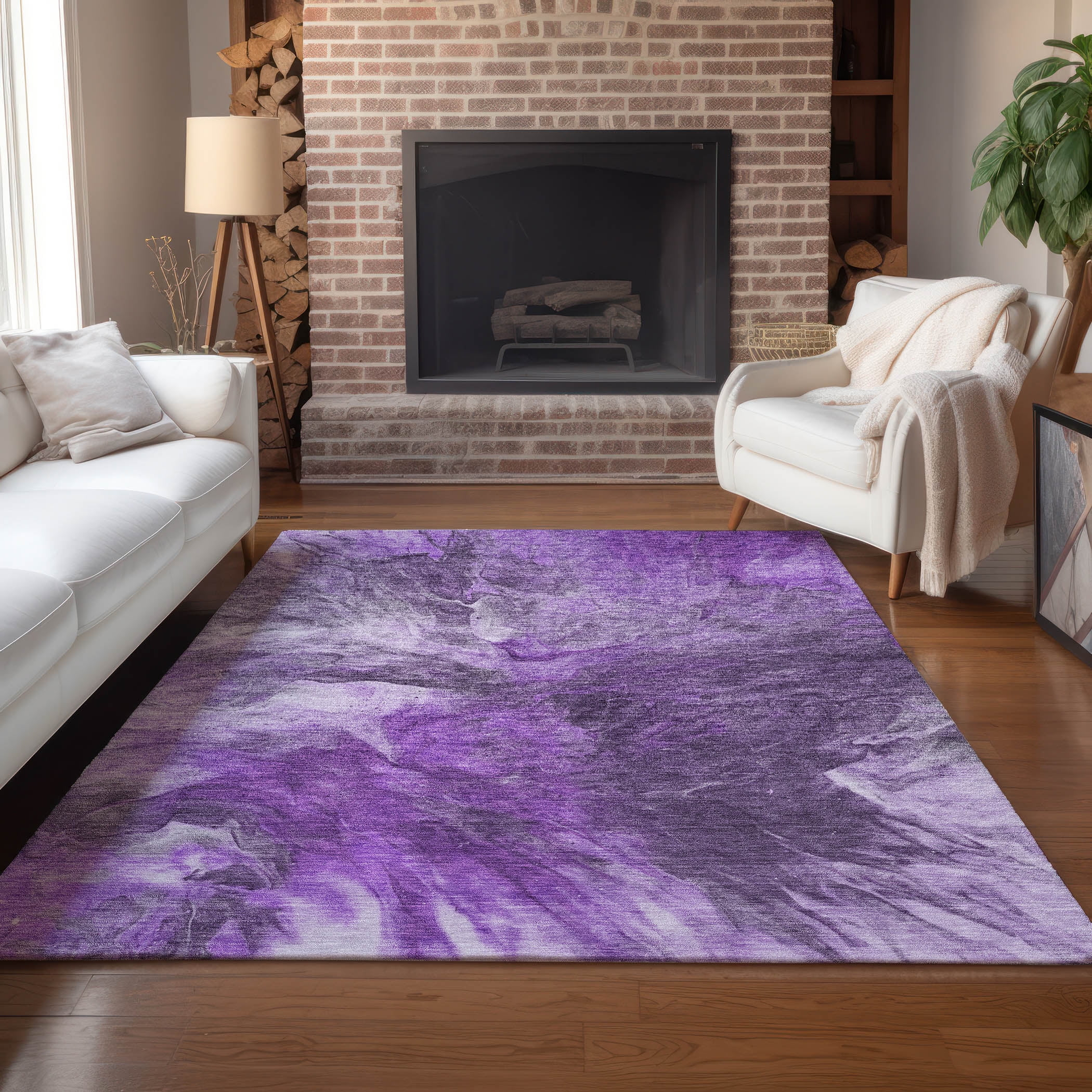 Addison Rugs Chantille Indoor/Outdoor Transitional Modern Purple Washable Rectangle Rug, 5' x 7'6"