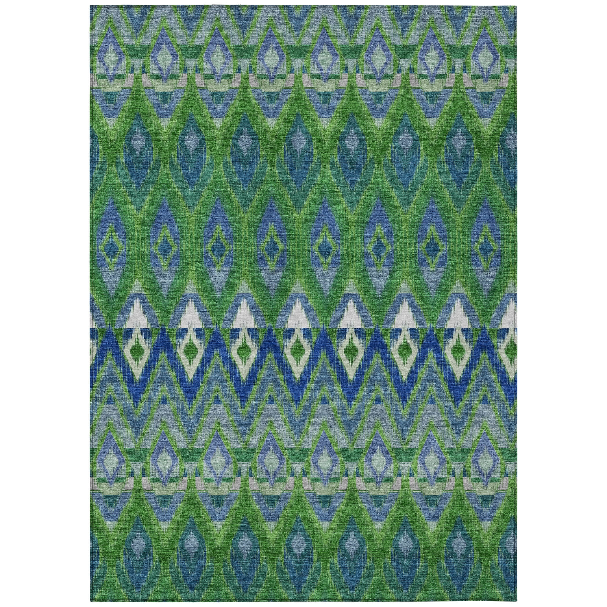 Addison Rugs Machine Washable Indoor/ Outdoor Chantille Geometric Boho Rug Green - 8' x 10'