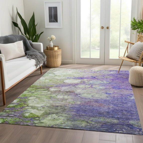 Addison Rugs Chantille Indoor/Outdoor Transitional Abstract Purple Washable Rectangle Rug, 3' x 5'