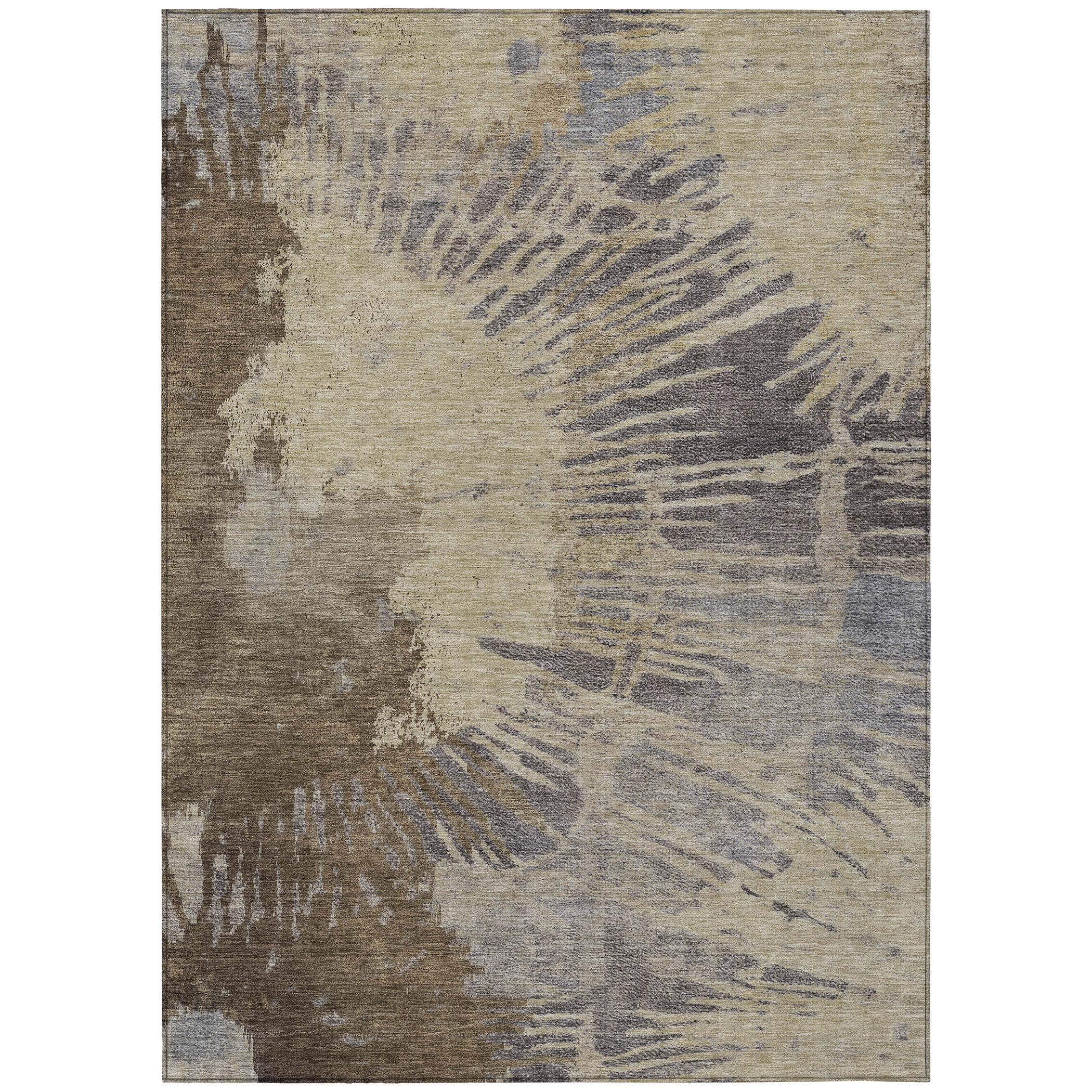 Addison Rugs Chantille Indoor/Outdoor Transitional Modern Brown Washable Rectangle Rug, 5' x 7'6"