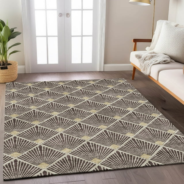 Addison Rugs Chantille Indoor/Outdoor Transitional Diamonds Fudge Washable Rectangle Rug, 2'6" x 3'10"
