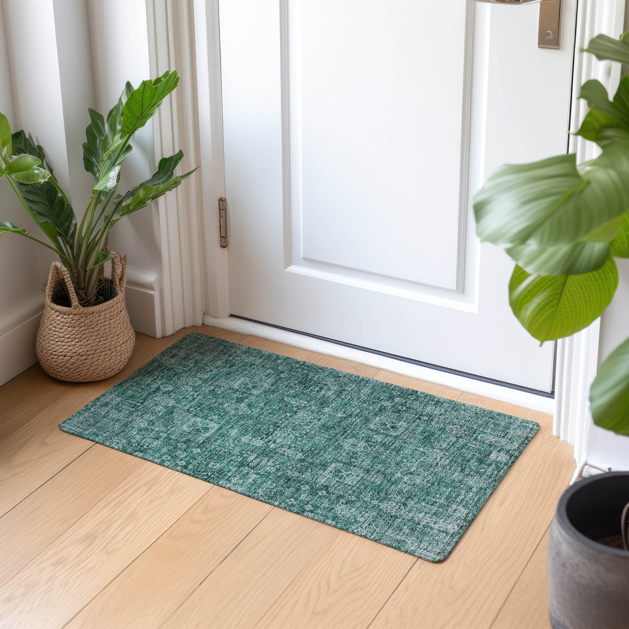 Addison Rugs Chantille Indoor/Outdoor Transitional Panel Teal Washable Rectangle Rug, 1'8" x 2'6"