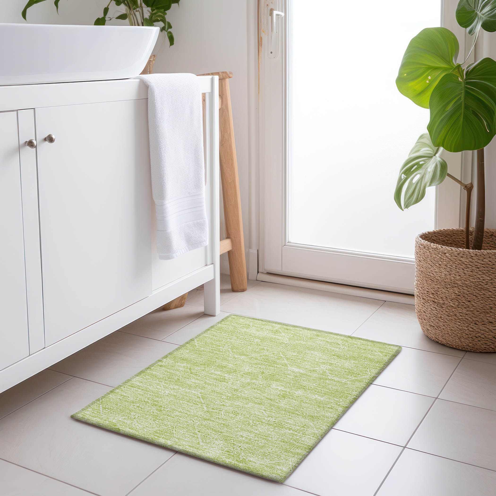 Addison Rugs Machine Washable Indoor/ Outdoor Traditional Boho Chantille Rug 1'8" x 2'6" - Mint