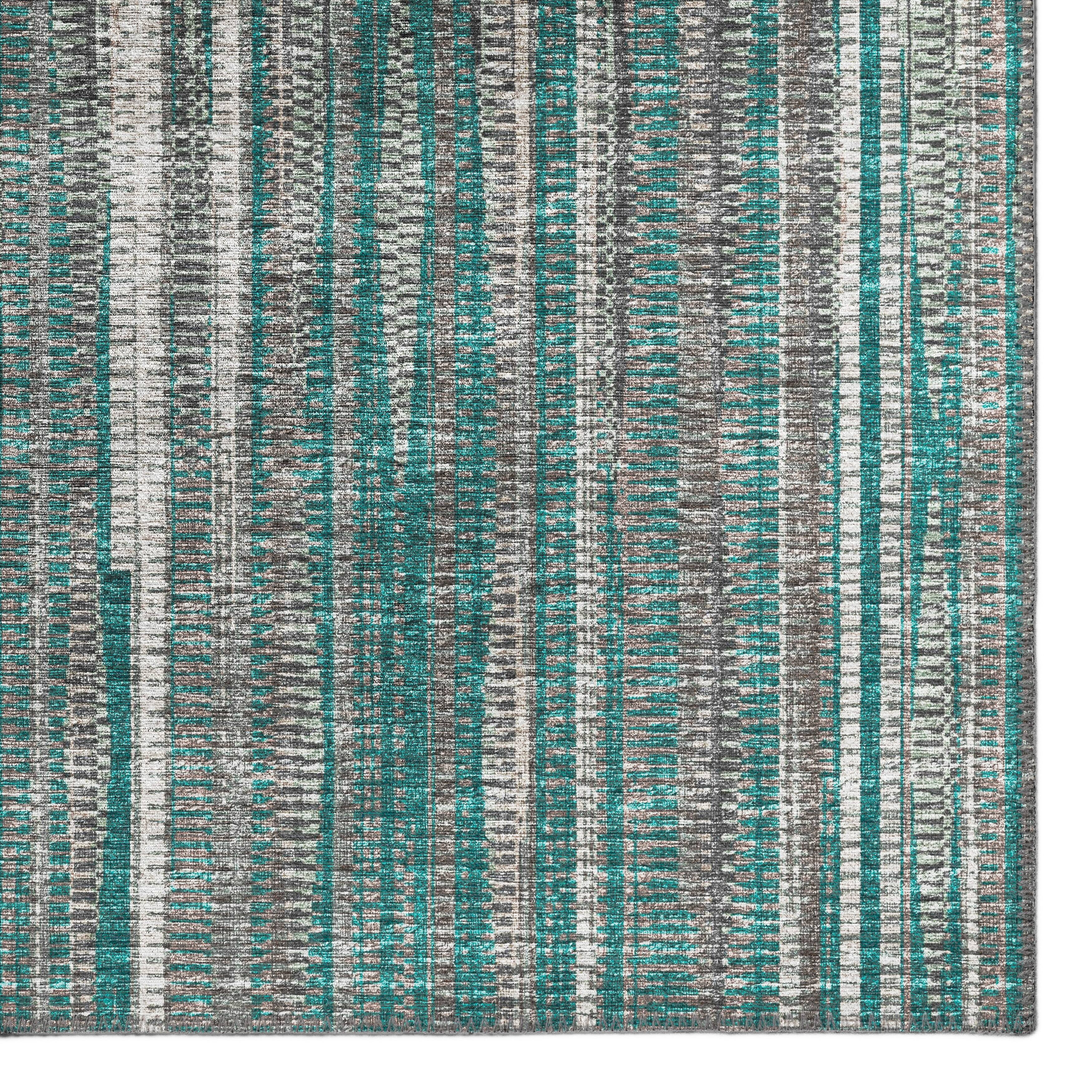 Addison Rugs Waverly Peacock Contemporary Striped 8' x 8' Round Rug Peacock AWA31