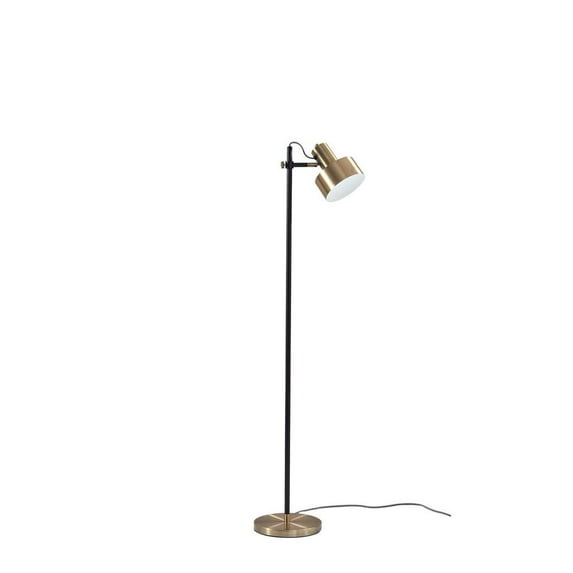 ZeaZu 56.5'' Matte Black LED Swing Arm Floor Lamp