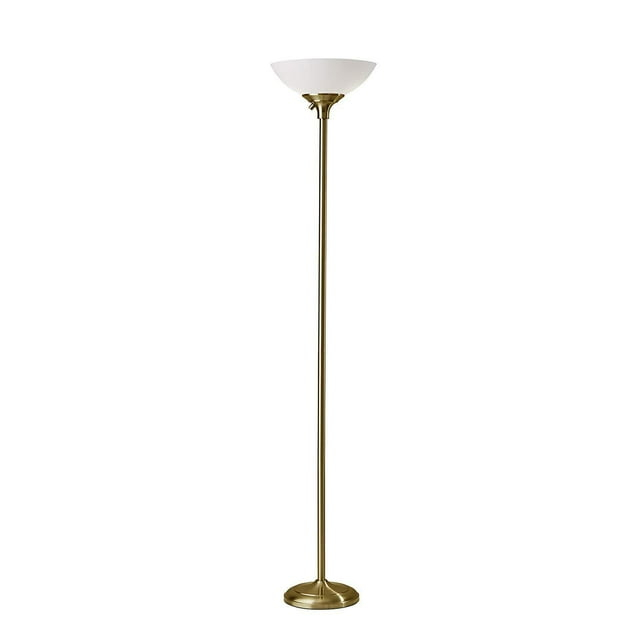 Adesso® Glenn 300W Torchiere, 71"H, Antique Brass Base