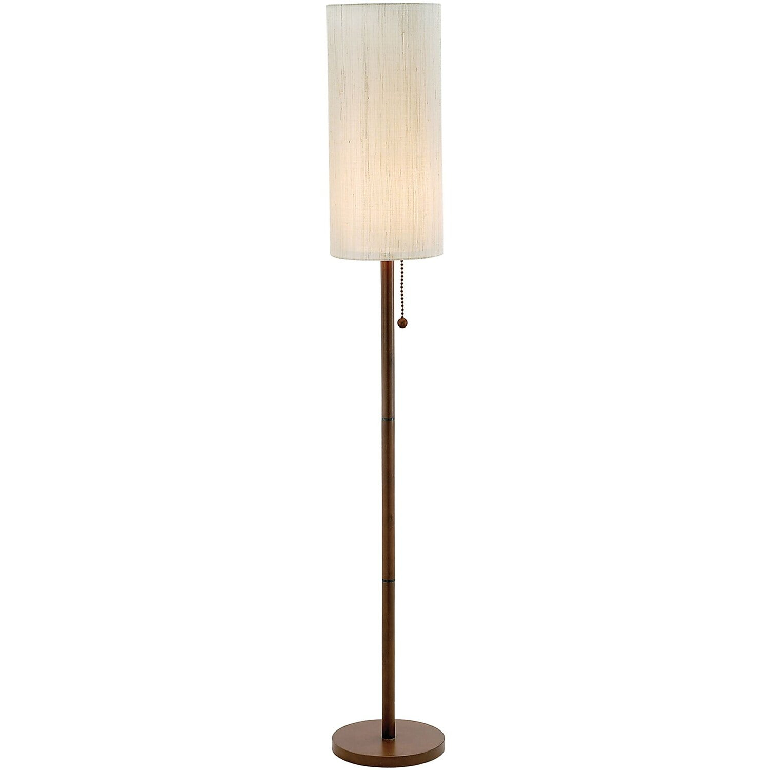 Adesso Hamptons Floor Lamp with a Wooden Base and Walnut Color Finish