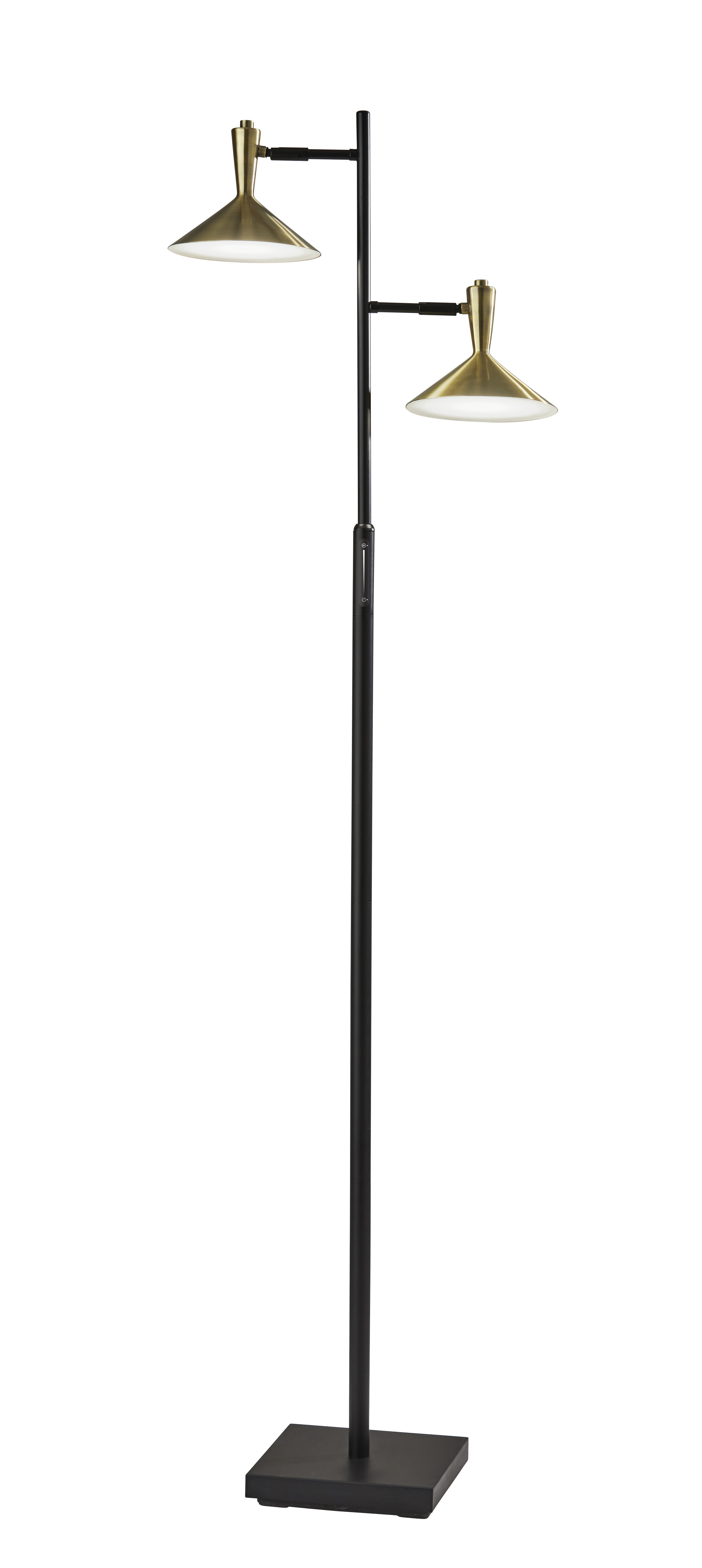 Adesso Lucas LED Tree Lamp, Black with Antique Brass
