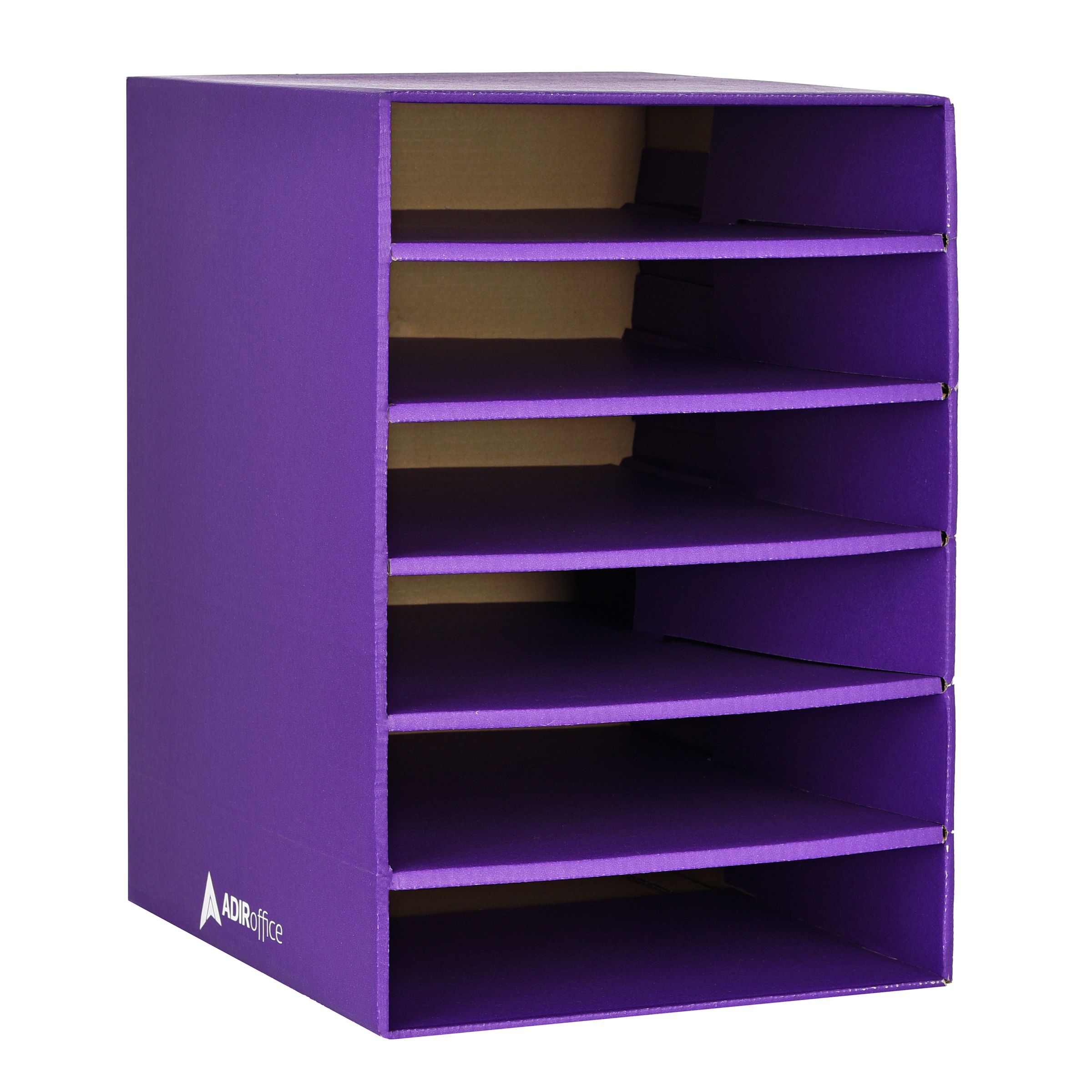 AdirOffice 6-Shelf Paper Organizer/Storage for Home, School, Classrooms, or Office, Purple