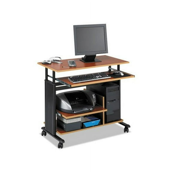 Safco MÜV Mini Tower Height Adjustable Wood Workstation in Cherry