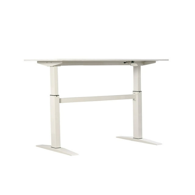 Adjustable Height Standing Office Desk  MDF Melamine Top In White Color