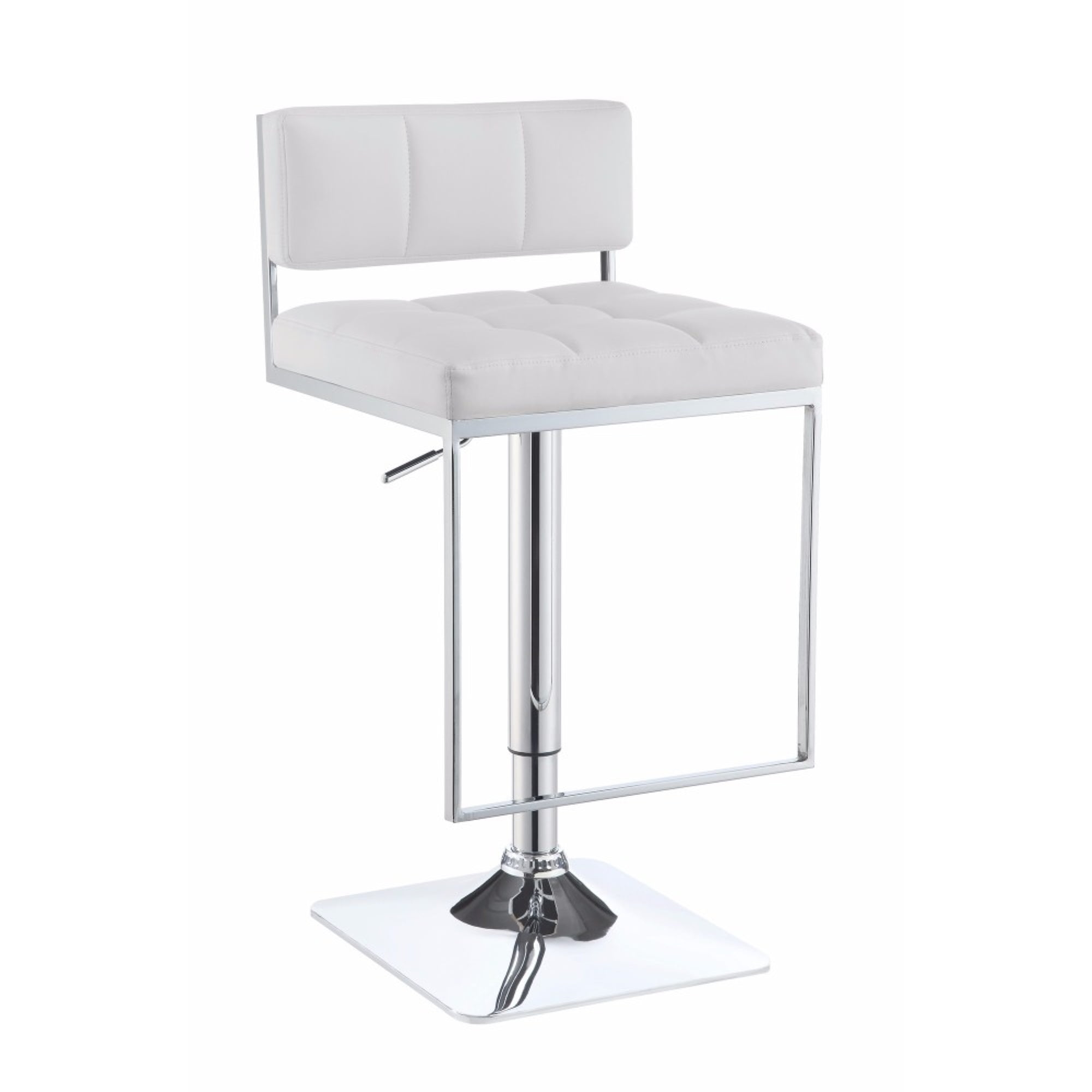 Adjustable Modern Metal Bar Stool  White & Silver