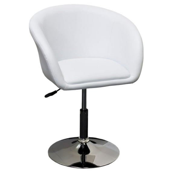 Silla de Centro Giratoria Ajustable de Piel Sintética, Gris