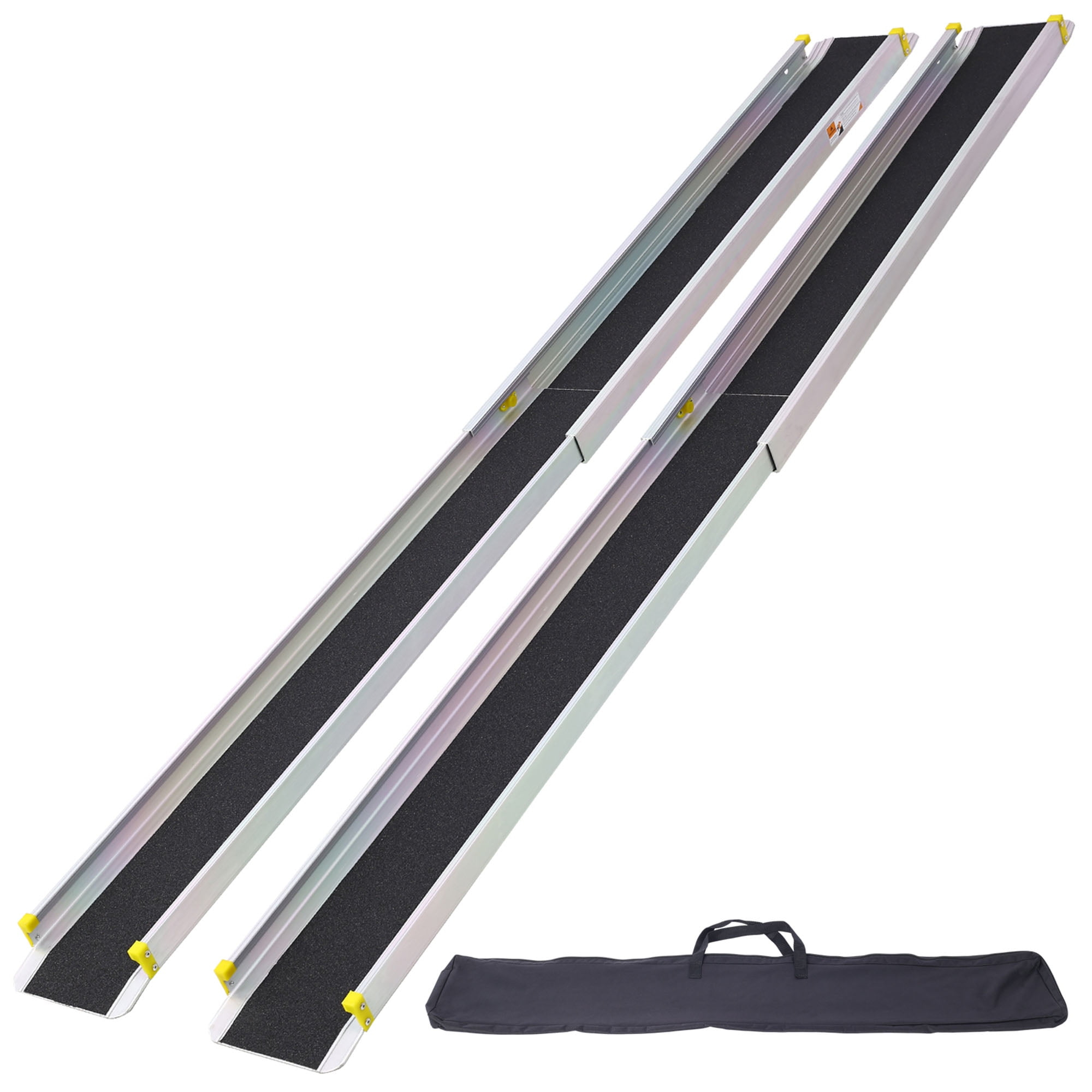 Adjustable Telescoping Wheelchair Ramps 48"-84" Extension Non-Skid Surface Safe & Convenient Access Solution for Vans, Curbs & Steps