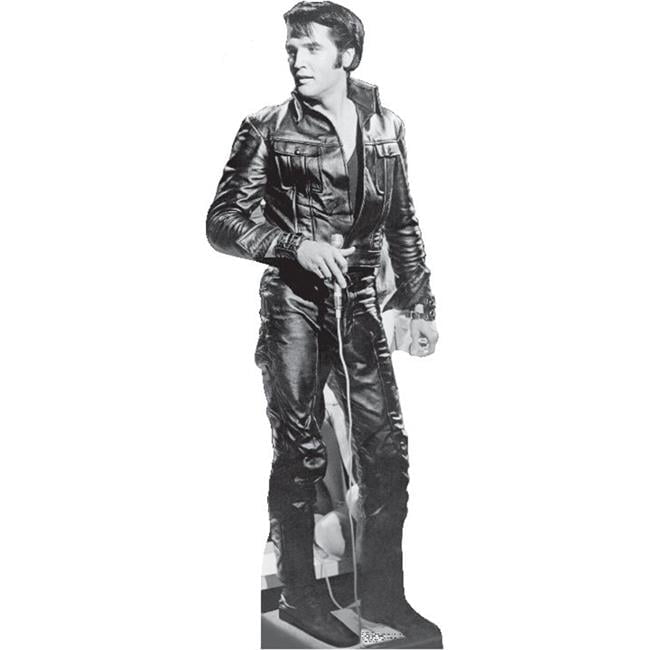 Elvis Presley in Black Leather Life-Size Cardboard Stand-Up