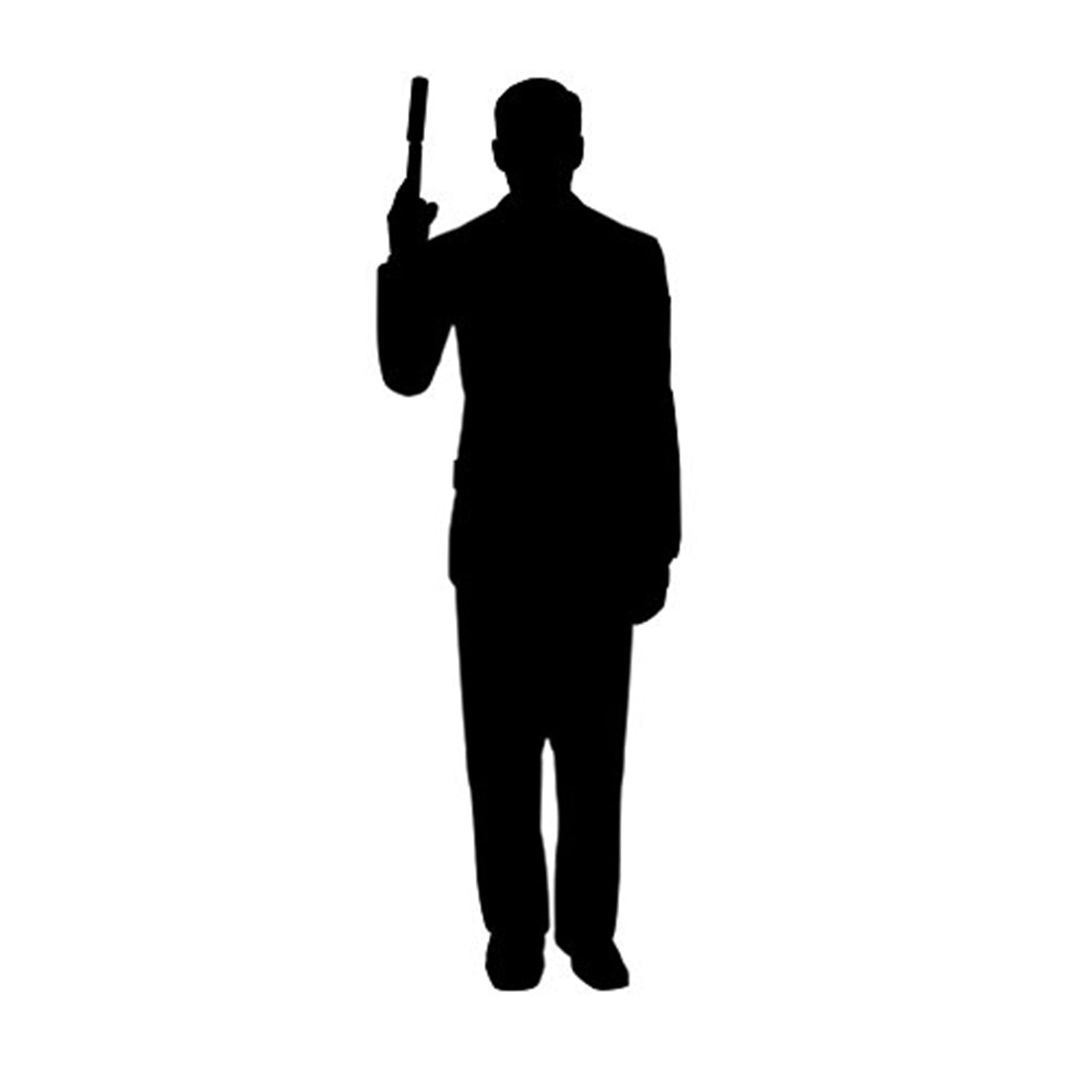 Advanced Graphics Secret Agent Spy with Gun Silhouette Life Size Cardboard Cutout Standup