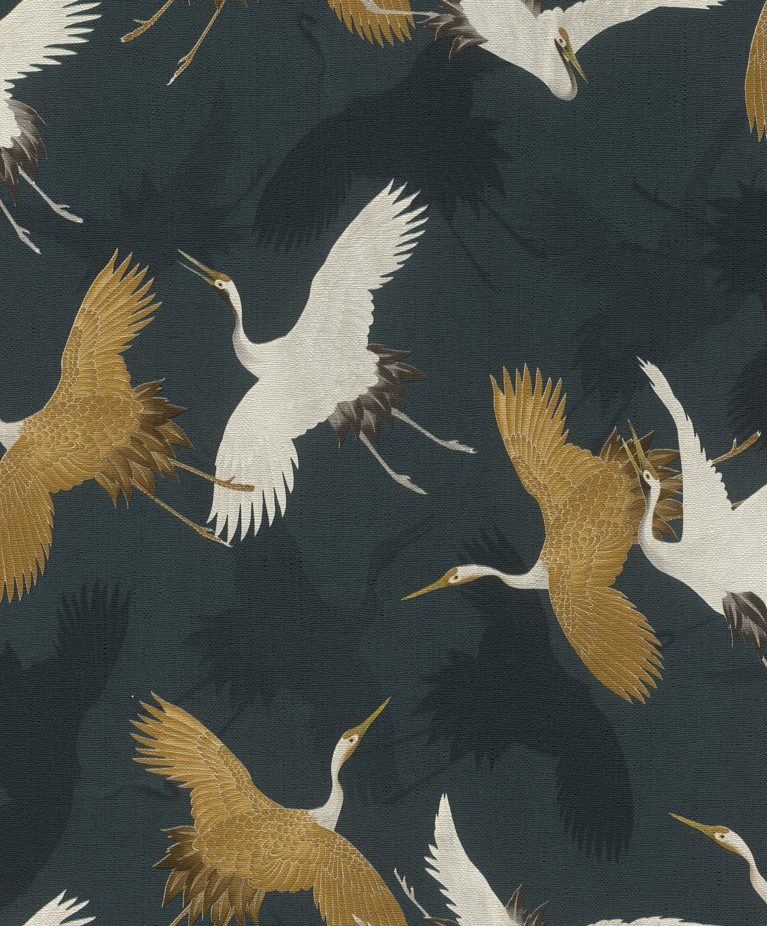 Advantage Kusama Dark Blue Crane Wallpaper
