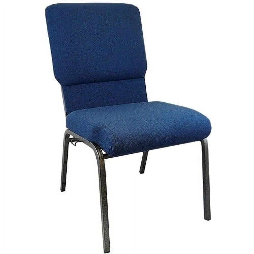 Flash Furniture Advantage 18.5" Fabric Church Chair in Navy with Book Rack