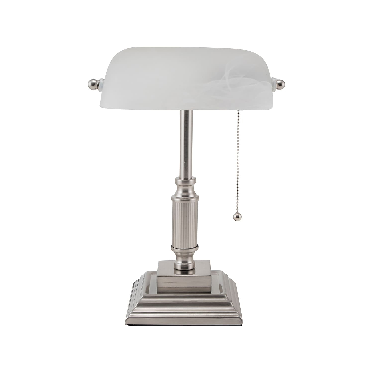 Advantus V-Light 14.8 inch Brushed Nickel LED Bankers Lamp with Frosted Shade