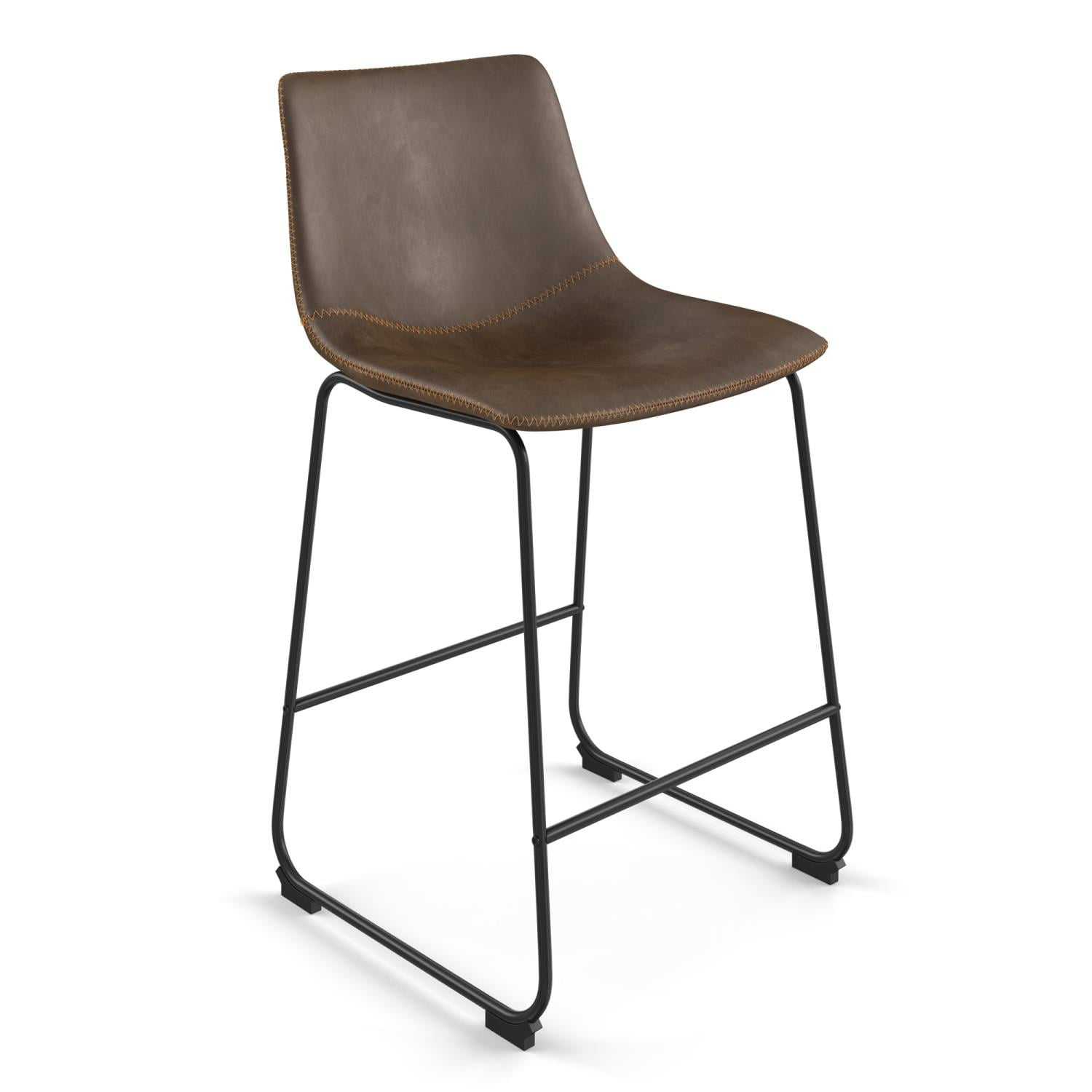 Aeon Furniture Petra Set Of 2 Bar Stool In Brown And Black Finish AE17163-BP-07