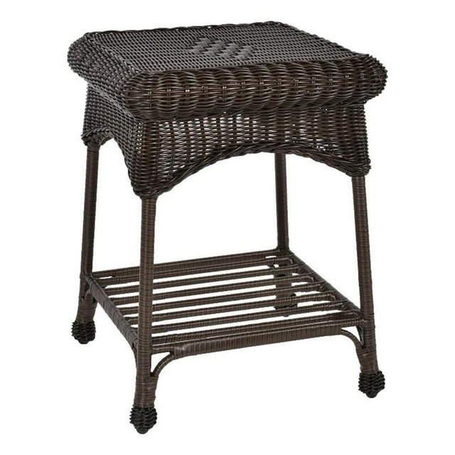 Wicker Lane  Outdoor Espresso Wicker Patio Furniture End Table