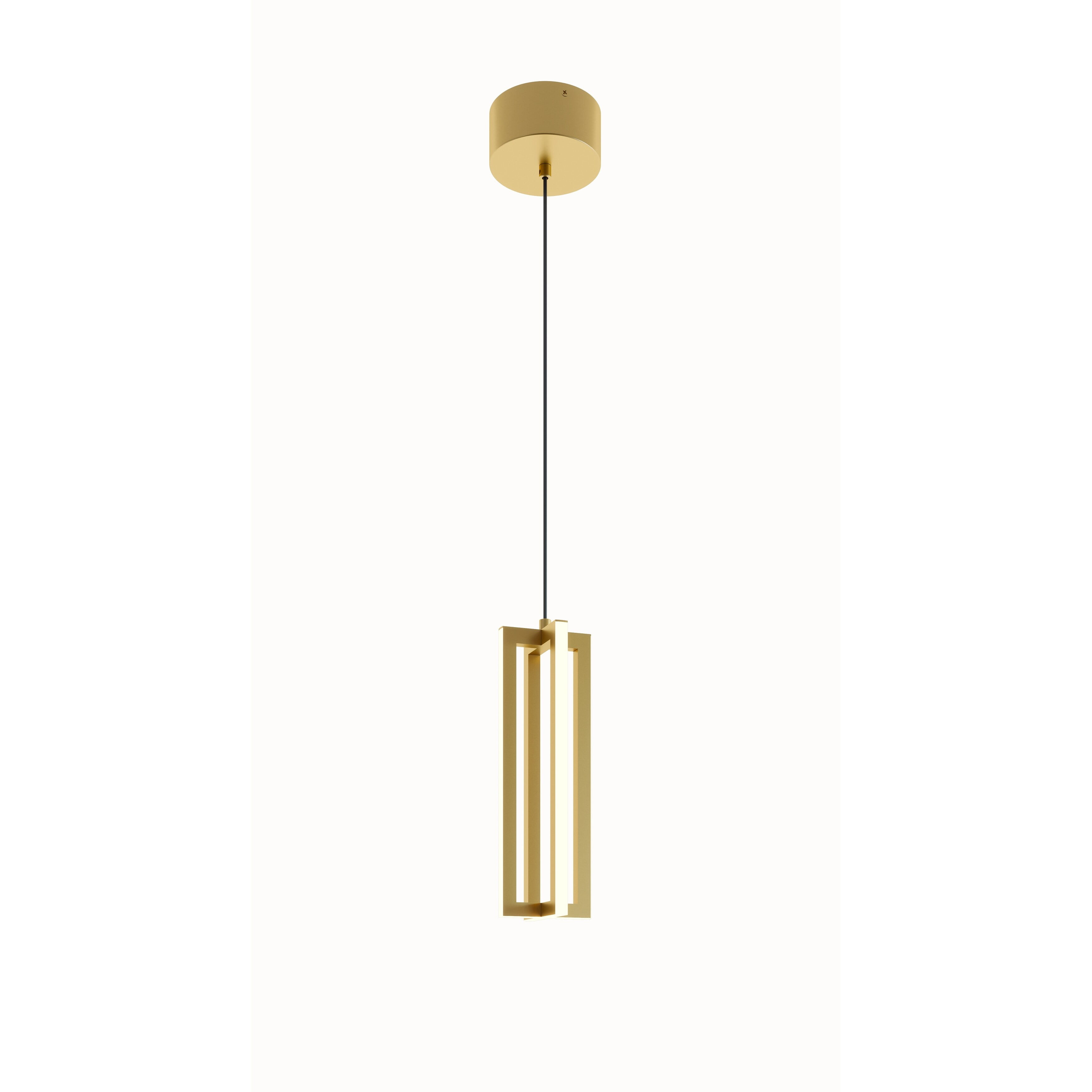 AFX Cass 4" Wide Gold LED Linear Mini Pendant