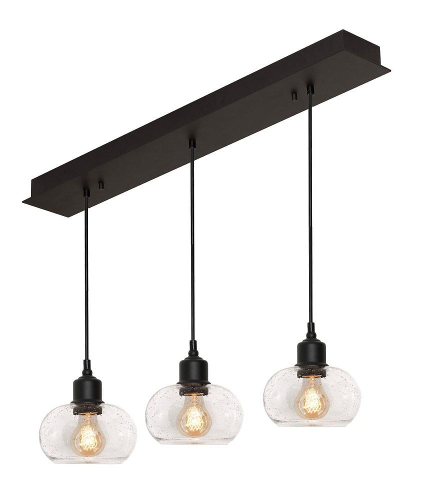 LNYP07MBBKLNR3-AFX-Laney - 3 Light Linear Pendant In Modern Style-6.8 Inches Tall and 6.6 Inches Wide-Black Finish