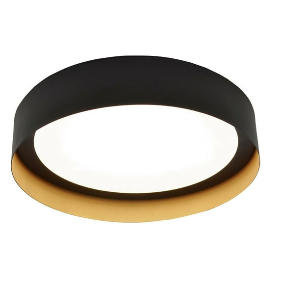 RVF121400L30D1BKGD-AFX-Reveal - 12 Inch 17.5W 1 LED Flush Mount-Black/Gold Finish