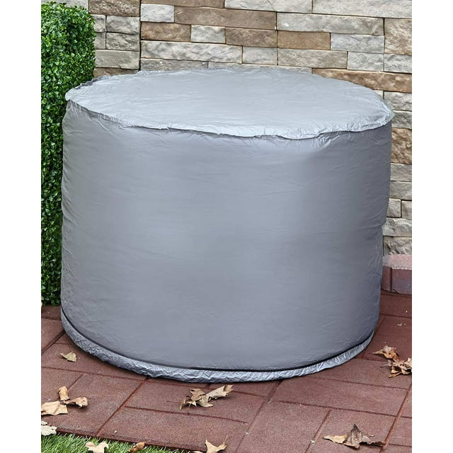 The Lakeside Collection Air Conditioner Covers for Outside Unit – Grey - Round