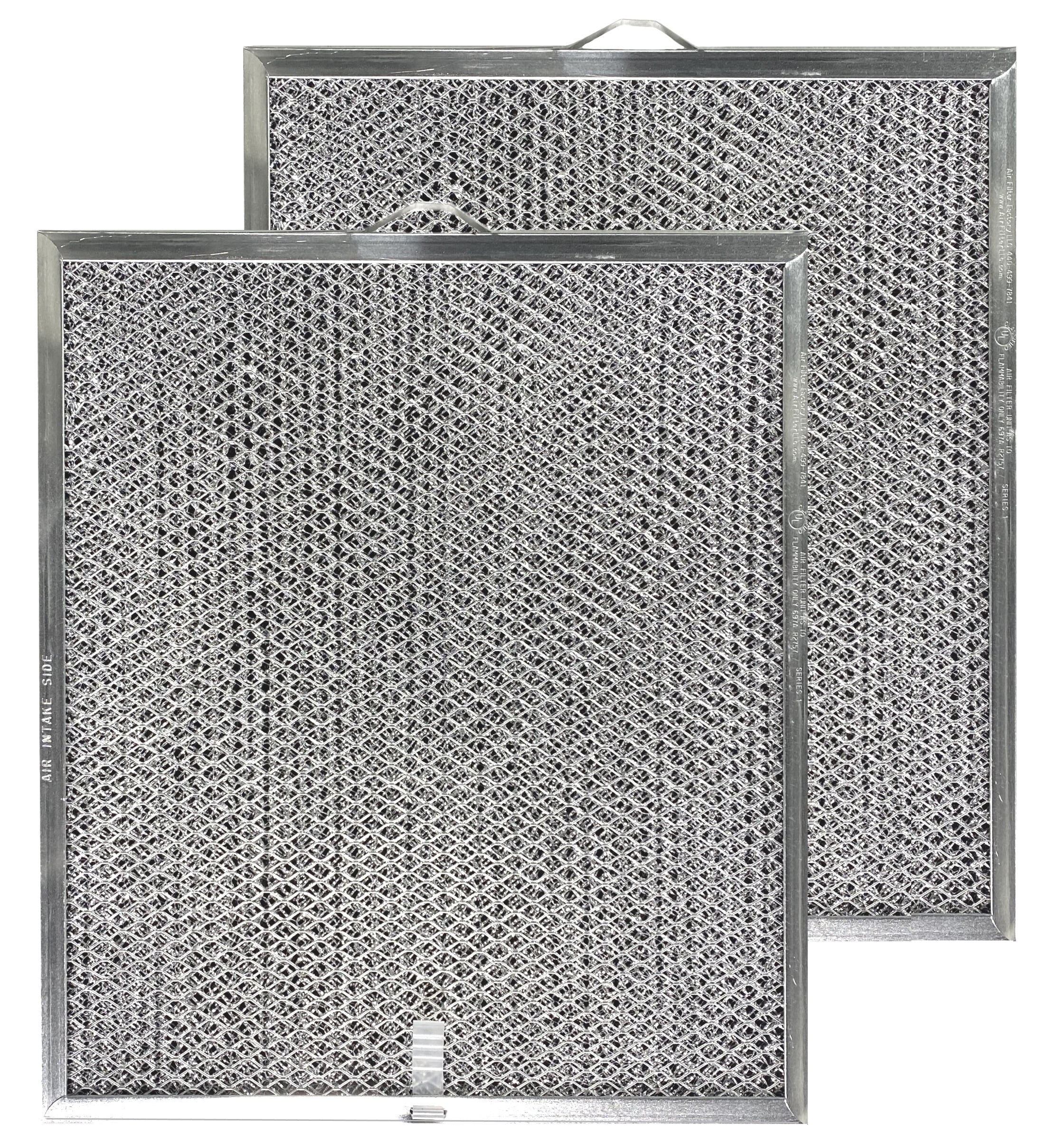 Air Filter Factory 2-Pack Aluminum Mesh Charcoal Combo for Broan Nutone QT2000, WA6500