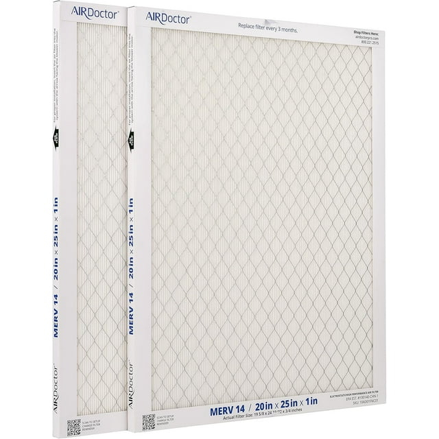 AirDoctor MERV 14 HVAC Tamaño de Filtro Plisado, 20x25x1, Captura el 96% de los Contaminantes 1-3 Micras de Tamaño