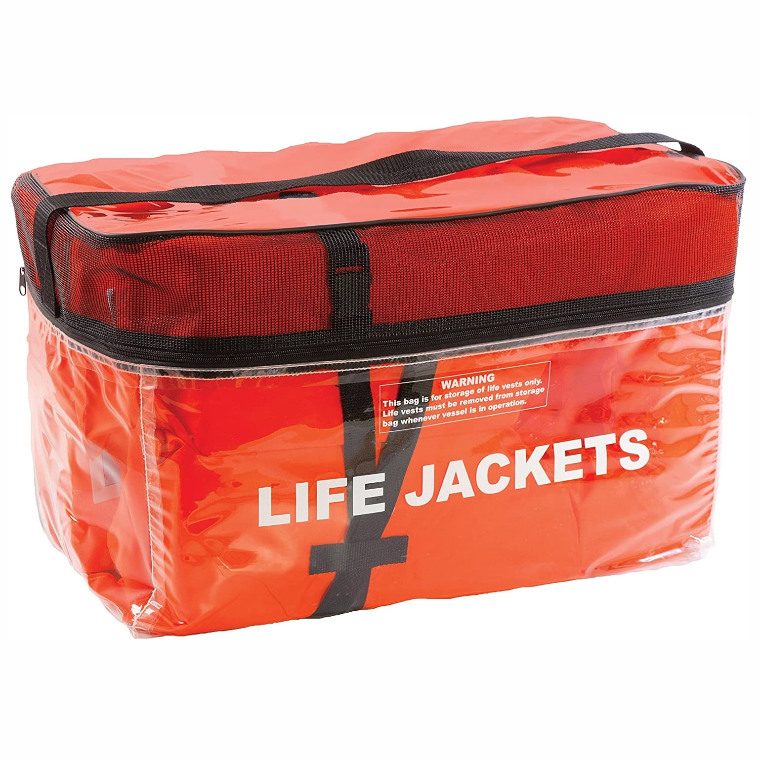 Adult Orange Foam Type II Keyhole Life Jackets with Clear Storage Bag
