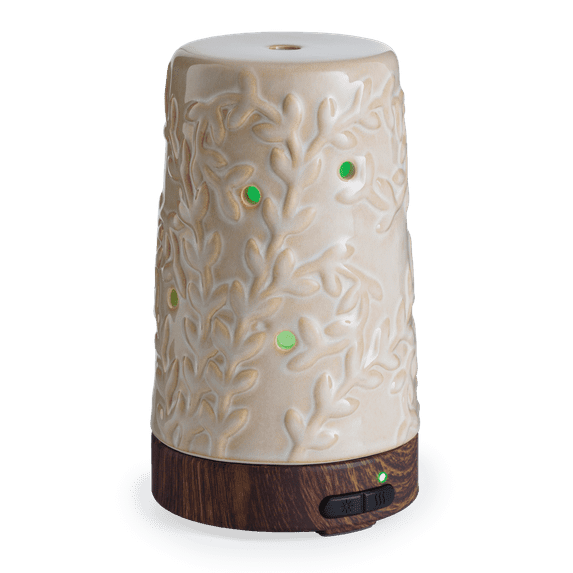 Airome 100 mL Ultrasonic Essential Oil Diffuser, Flourish, Cream ceramic