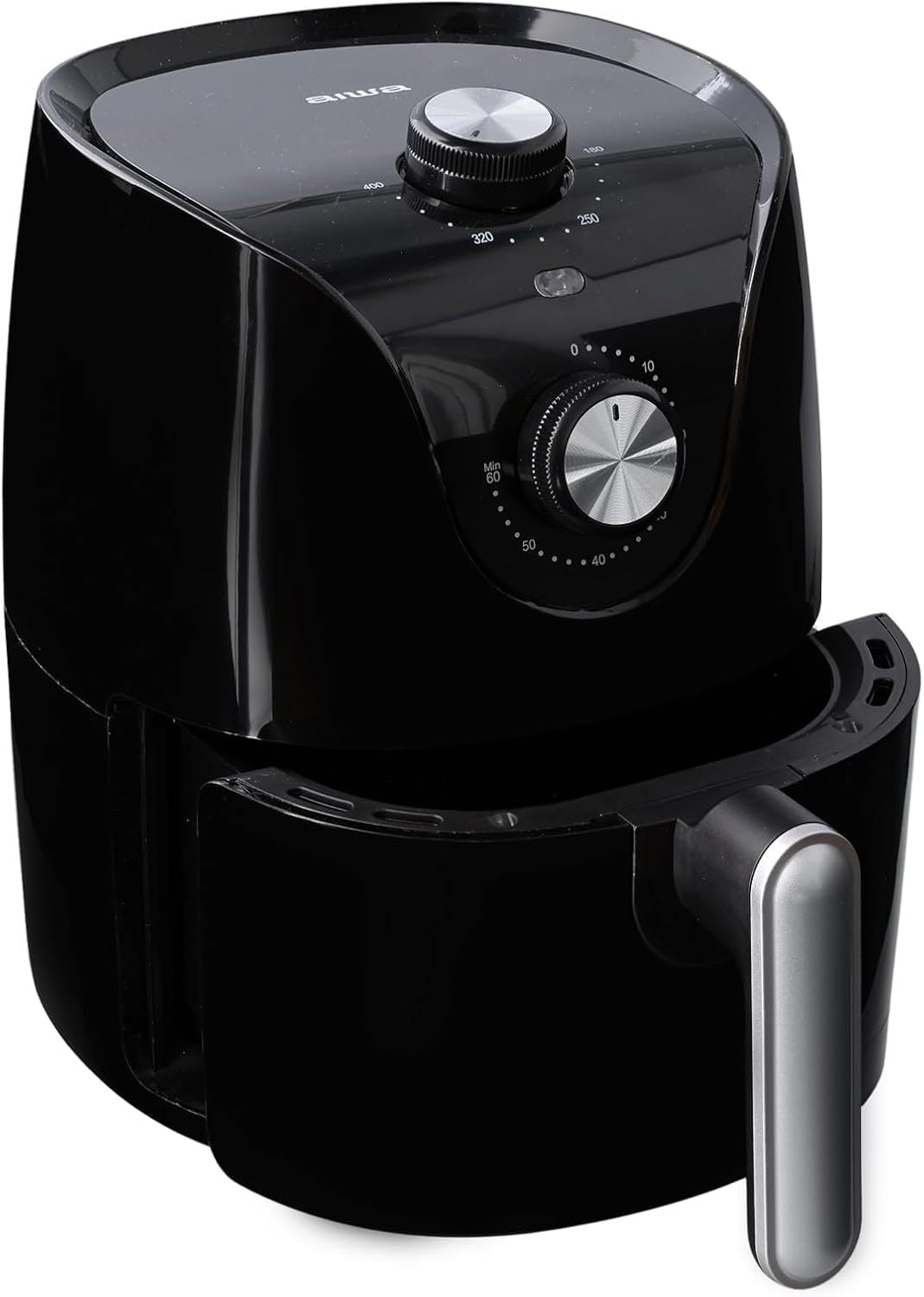 Aiwa 1200W 2.6 QT Compact Air Fryer, 360 degree Convection Heating, 60 minute timer, Black