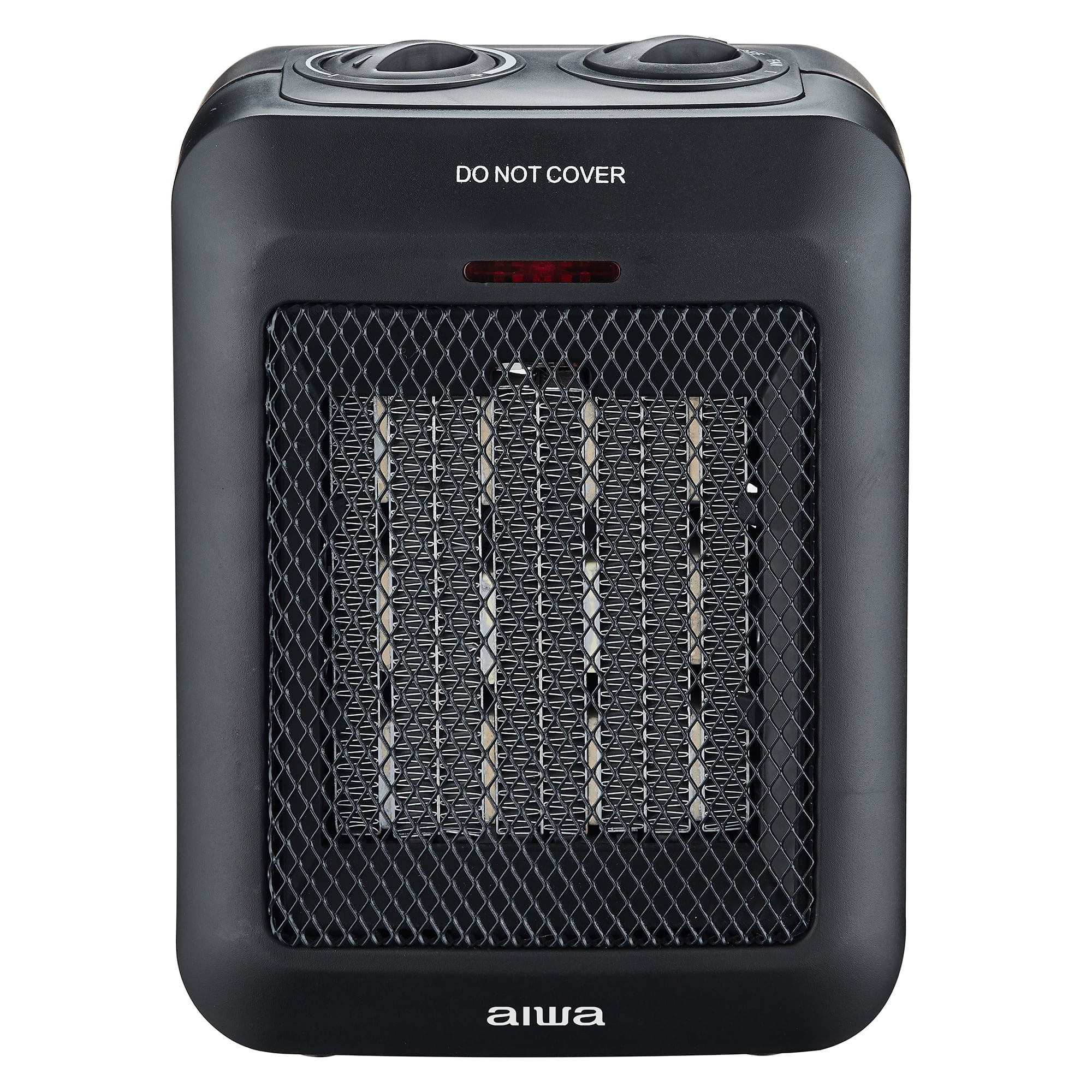 Aiwa 1500W Small Ceramic Room Heater, Overheat Protection, Tip over Auto Shutoff - Black