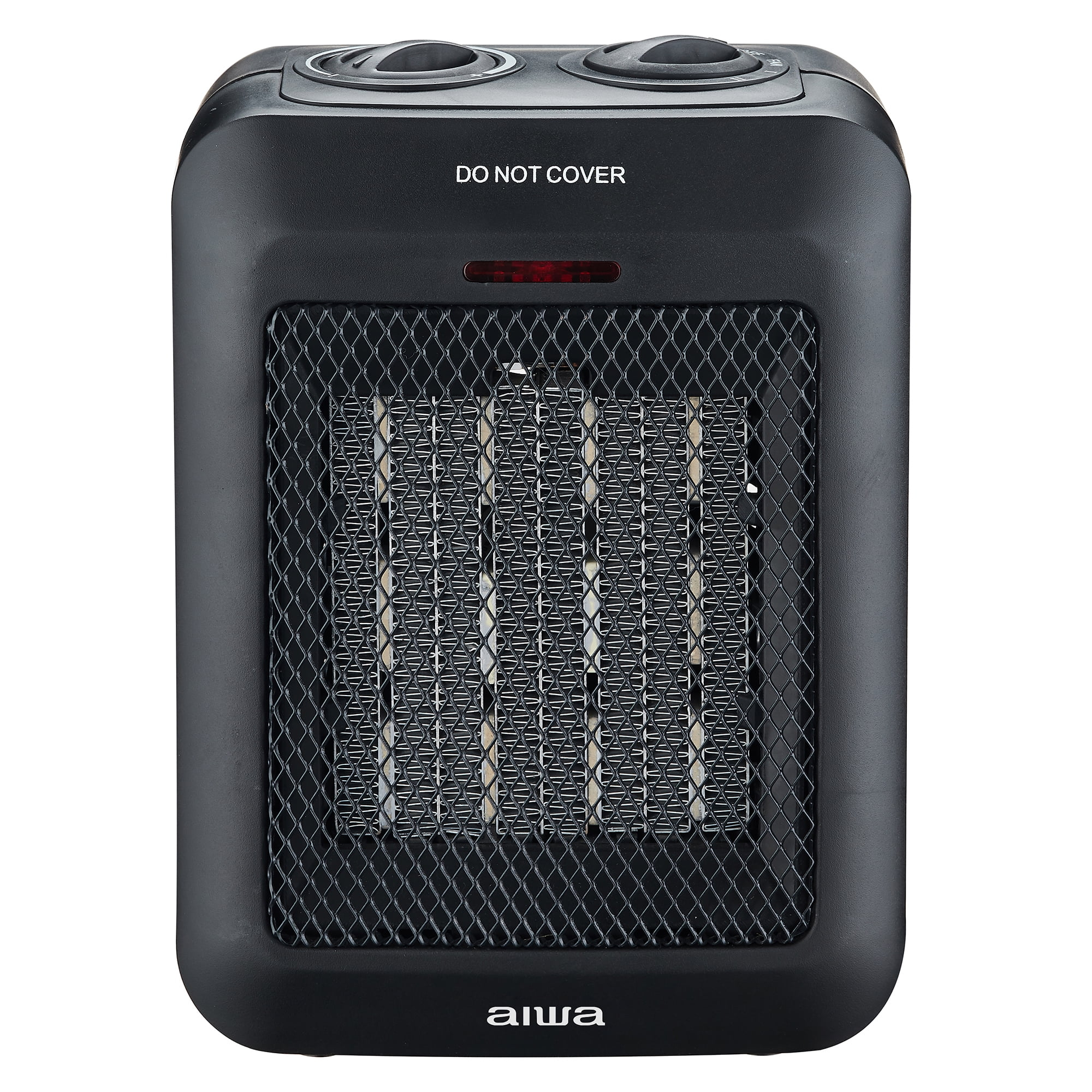 Aiwa 1500W Small Ceramic Room Heater, Overheat Protection, Tip over Auto Shutoff - Black